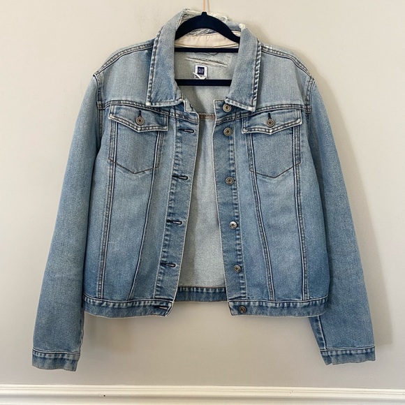GAP Factory Jackets & Blazers - gap factory blue distress denim jean jacket L